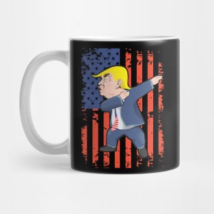 Funny Donald Trump Dabs in Front of USA Flag Mug